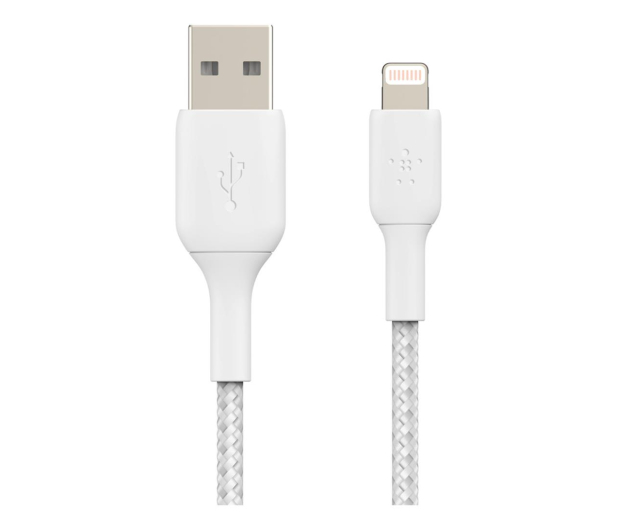 BELKIN Kabel Braided USB- Lightning 15cm biały CAA002bt0MWH - 711636 - zdjęcie